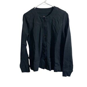 Isaac Mizrahi Live Essentials Womens XS Black Button Cardigan